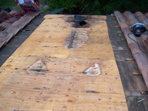 bad wood is exposed for replacement with new
