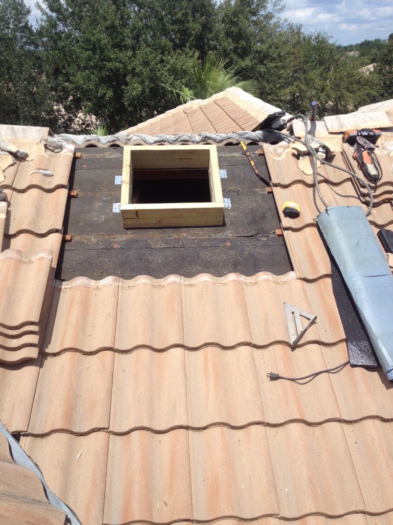 Solar Vent Installed on Tile Roof
